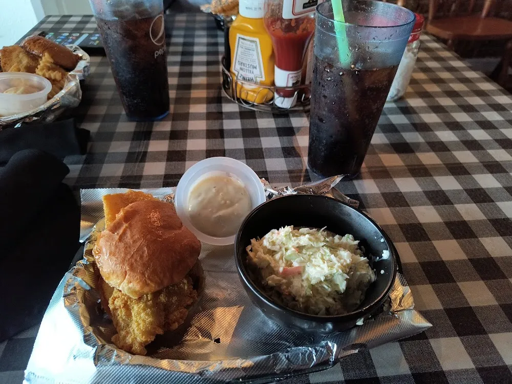 Fish Sandwich and Coleslaw